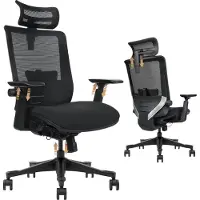 HDeye SM6 bureaustoel, ergonomische stoel, multifunctioneel verstelbaar design, zwart
