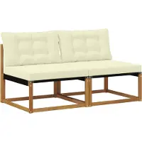 vidaXL 2 Stuk Buiten Midden Sofa Massief Acaciahout en Textilene