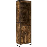 vidaXL Hoge Kasten Rook Eik 60 x 36 x 200 cm Bewerkt hout