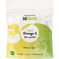 Holland & Barrett 2+1 gratis | 30DAYS Vegan Omega 3 250mg DHA - 30 softgels
