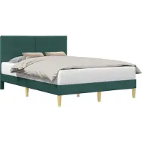 vidaXL Bedframe met hoofdeinde Donkergroen 120 x 190 cm Stof