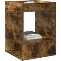 vidaXL Bijzettafel 2 st Rook Eiken 40 x 40 x 56 cm Bewerkt hout