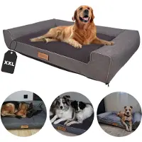 Dogeste Hondenbed XXL 118x78 cm grote hondenmand hondenkussen wasbaar – grijs