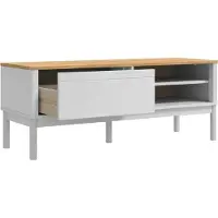 vidaXL Gangbank FLORO Wit 115 x 40 x 45 cm Massief vurenhout