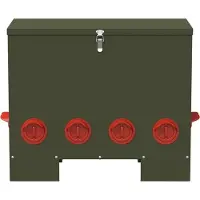 vidaXL Kippenvoerbak 2 pcs Olijf Groen 60,5 x 29 x 51 cm