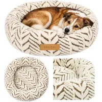 Dogeste RUMI M - Hondenmand 60 cm - Rond - Voor kleine honden en katten - Antislip - Wasbaar - Beige