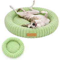 Dogeste Nesto XL - Hondenmand 90 cm - Rond - Voor Grote Honden - Antistress Pluche - Antislip en Wasbaar - Groen
