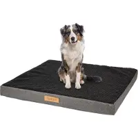Dogeste orthopedische hondenmatras XXL voor grote honden, ribfluweel en cordura, afneembare hoes, kleur grijs-zwart
