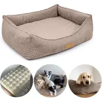 Dogeste FLEX XXL orthopedisch hondenbed voor grote honden, uitneembare matras, ribfluweel, afneembare hoes, kleur beige