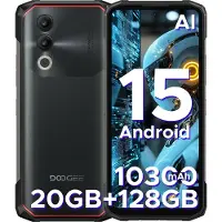 Doogee Blade 20, robuuste Android 15 smartphone, 10300 mAh batterij, 6,6 inch 90 Hz HD+ IPS-scherm, 20 GB RAM + 128 GB opslag, 16 MP AI-camera, drievoudige SIM-sleuf, simlockvrij