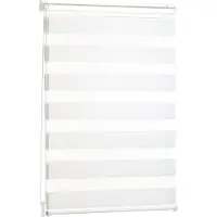 Everbrent Gestreepte Gordijnen - Transparante Rolgordijnen - Kant en Klaar - 60 x 155cm, Wit - Set van 1