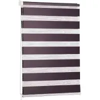 Everbrent Gestreepte Gordijnen - Transparante Rolgordijnen - Kant en Klaar - 100 x 155cm, Paars - Set van 1