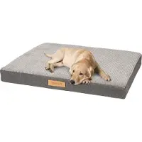 Dogeste orthopedische hondenmatras XL voor middelgrote en grote honden, ribfluweel en cordura, afneembare hoes, kleur grijs