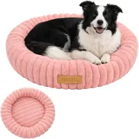 Dogeste Nesto XL - Hondenmand 90 cm - Rond - Voor Grote Honden - Antistress Pluche - Antislip en Wasbaar - Roze
