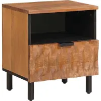 vidaXL Nachtkastje met lade Bruin 40 x 33 x 46 cm Massief Mango Hout