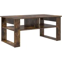 vidaXL Salontafel Rook Eiken 96 x 54 x 44 cm Bewerkt hout