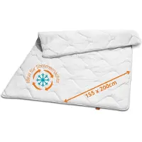 Sleepling ultralichte zomerdekbed - dekbed 155x200 cm - allergievriendelijke microvezelhoes - als zomerdeken, dun dekbed, lichte deken voor zomer - Made in EU - 155 x 200 cm - wit