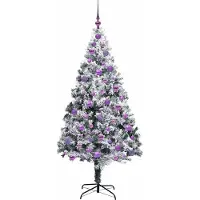 vidaXL Kunstkerstboom Wit 180 cm PVC en Staal en Kunststof