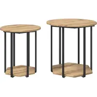 vidaXL Bijzettafelset 2 st Bruin 50 x 50 x 50,5 cm