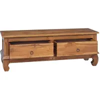 vidaXL TV Stand met lade Naturel 110 x 35 x 40 cm Massief Teakhout