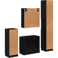 vidaXL Badkamermeubel Set 4 st Zwart Eiken 64,5 x 33,5 x 59 cm