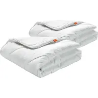 Sleepling set van 2 Basic 100 winterdekbedden 155 x 220 cm | warm winterdekbed | Made in EU | Ökotex 100 | wasbaar op 60 graden | warmteklasse garantie | 100% fijne microvezel | wit