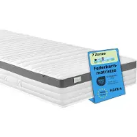 Sleepling matras 520 - matras 80x200 cm pocketvering - hoogte 21 cm - ergonomische pocketveringmatras, 7-zones matras en veringmatras - hardheid H3 - Made in EU - 80 x 200 x 21 cm - wit