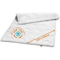 Sleepling ultralichte zomerdekbed - dekbed 155x220 cm - allergievriendelijke microvezelhoes - als zomerdeken, dun dekbed, lichte deken voor zomer - Made in EU - 155 x 220 cm - wit