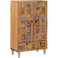 vidaXL Highboard Naturel 60 x 33,5 x 100 cm Massief Mango Hout