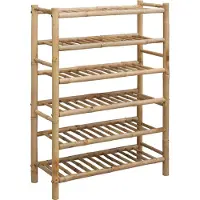 vidaXL Schoenrek met plank met opslag Naturel 68 x 28 x 96 cm Bamboe