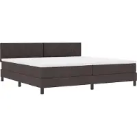 vidaXL Boxspring bed met matras met LED Donkerbruin 200 x 200 cm Stof