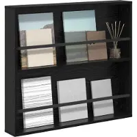vidaXL Tijdschriftenrek Zwart Eiken 80 x 12 x 70 cm Bewerkt hout