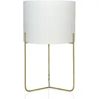 Halay Tafellamp Andrea House - Messing met witte lampenkap, hoogte 50 cm, diameter 30 cm, kleur goud