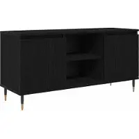 vidaXL TV Kast 104 x 35 x 50 cm Zwart Eiken Bewerkt hout