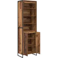 vidaXL Hoge Kasten Oud Hout 60 x 36 x 200 cm Bewerkt hout