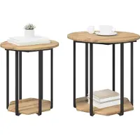 vidaXL Bijzettafelset 2 st Bruin 50 x 50 x 50,5 cm