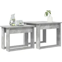vidaXL Koffietafel Set 2 st Beton Grijs 50 x 52 x 42 cm Bewerkt hout