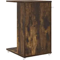 vidaXL Bijzettafel met wiel Rook Eiken 40 x 35 x 60 cm Bewerkt hout