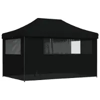 vidaXL Partytent 292 x 440 x 315 cm Zwart Oxford Stof