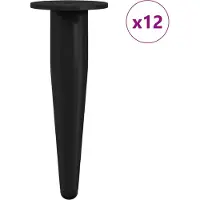 vidaXL Meubelvoeten 12 st Zwart Ø 40 x 98 mm IJzer