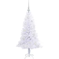 vidaXL Kunstkerstboom met 150 LED Wit 120 cm PVC en Staal