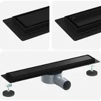 vidaXL Doucheafvoer 2-in-1 met 360° Sifon Zwart 50 cm