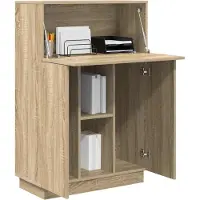 vidaXL Bureau Sonoma Eik 71.5 x 31.5 x 106.5 cm Bewerkt hout