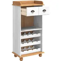 vidaXL Wijnkast ASKIM Wit met Honing Top 57 x 37 x 114 cm