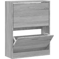vidaXL Schoenenkast 63x24x81 cm bewerkt hout grijs sonoma