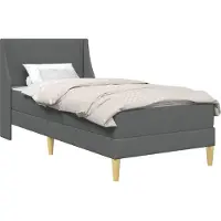 vidaXL Bedframe met matras Donkergrijs 100 x 200 cm Polyester
