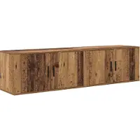 vidaXL Wandtv-kast Set 2 st Oud Hout Bewerkt hout