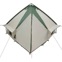vidaXL Teepee Tent voor 4 Personen 4-persoons Groen en Grijs