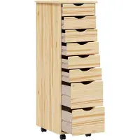 vidaXL Rolling Kabinet met Laden MOSS 34 x 39 x 103 cm Heldere vernis