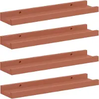 vidaXL Wandplank 4 st Rood 40 x 9 x 3 cm Bewerkt hout